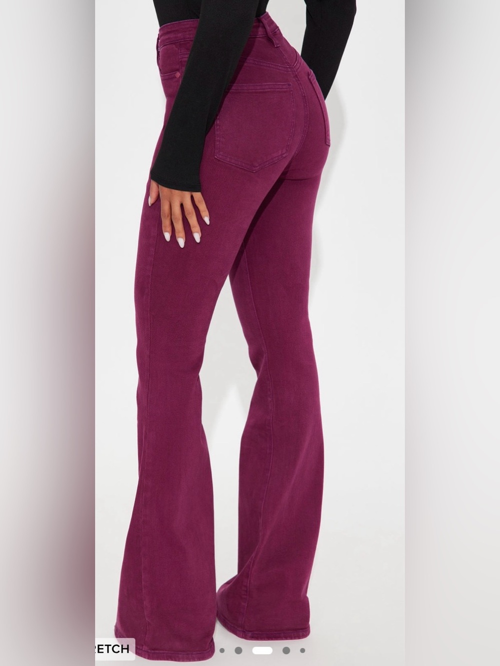 Fashion Nova Burgundy High-Rise Flare Jeans
